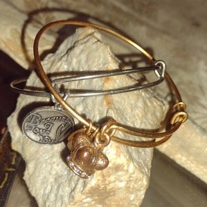 Alex and ani charm bracelet lot because I love you king crown